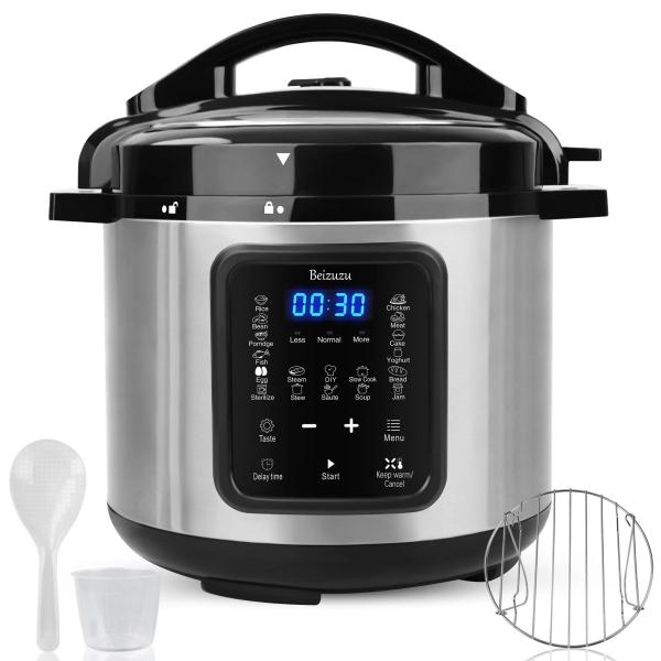 Instant Pot Duo Plus 9-in-1 Multicooker, Pressure Cooker, Slow Cook, Rice Maker, Steamer, Sauté, Yogurt, Warmer & Sterilizer, Includes App With Over 800 Recipes, Stainless Steel, 6 Quarts