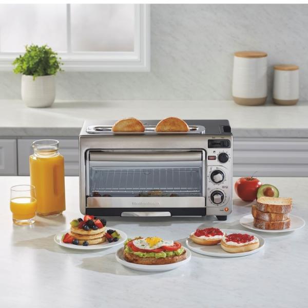 Hamilton Beach 2-in-1 Countertop Toaster Oven and Long Slot 2 Slice Toaster, 60 Minute Timer and Automatic Shut Off